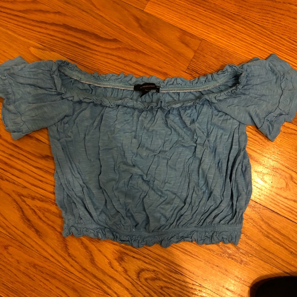 off the shoulder scrunchie top